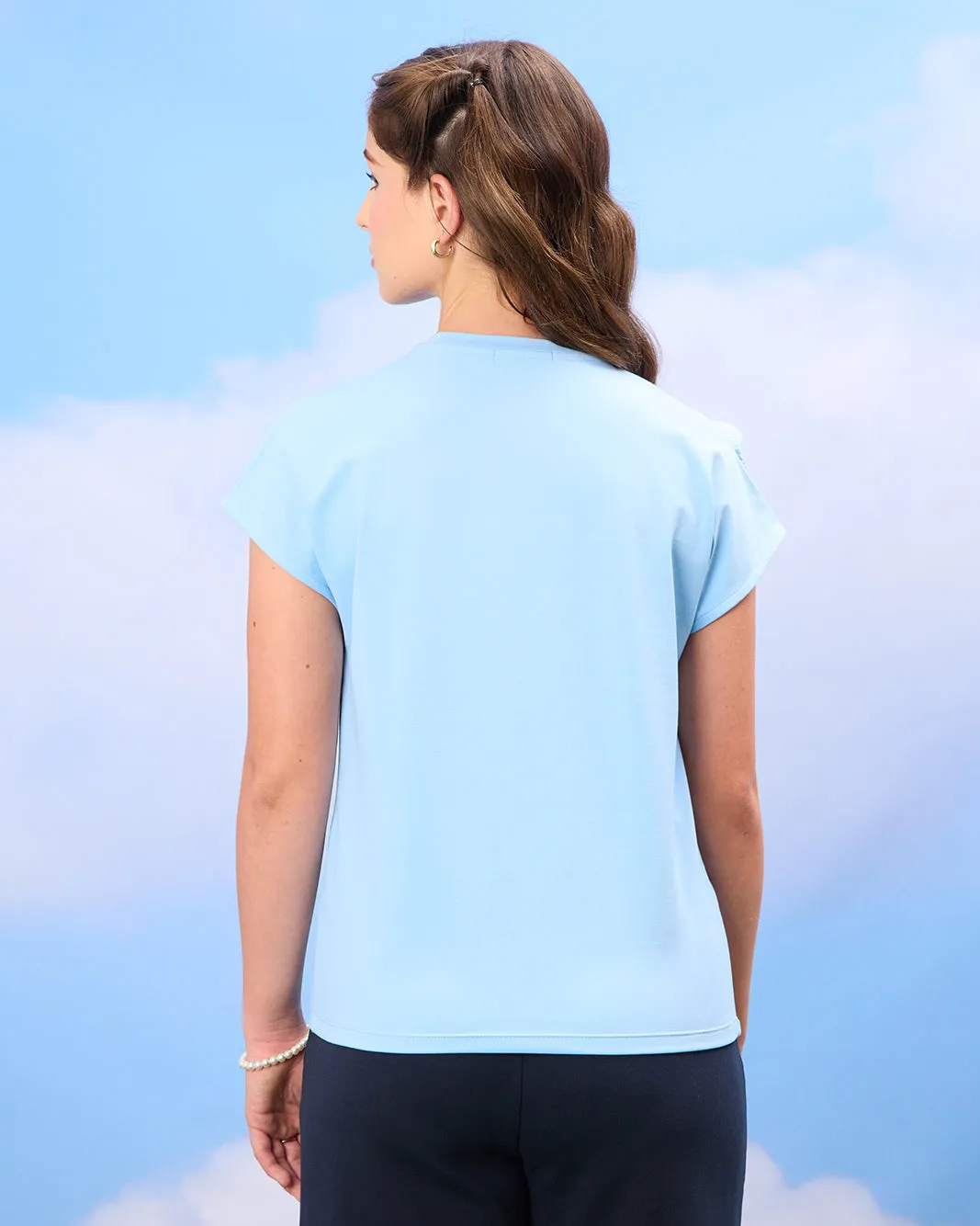 Senior Girls Blue Floral Embellished Top sold by Redtag product image thumbnail 3