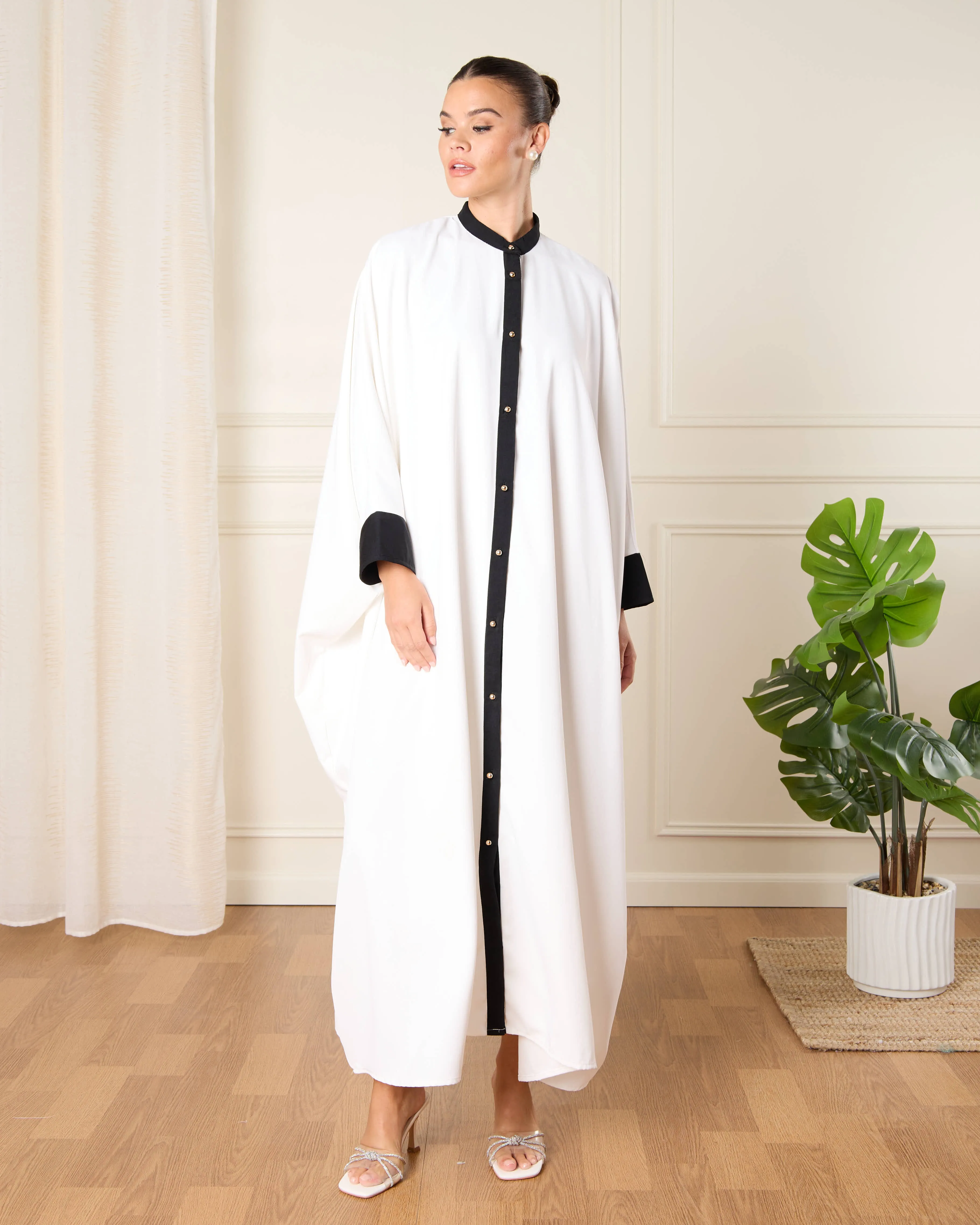 Women Ivory Two Tone Button Front Dress sold by Redtag