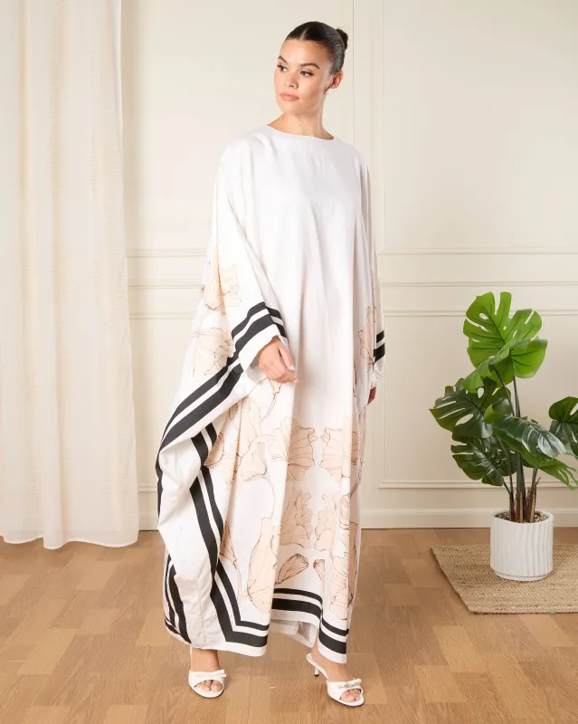 Women White Printed Kaftan Dress sold by Redtag