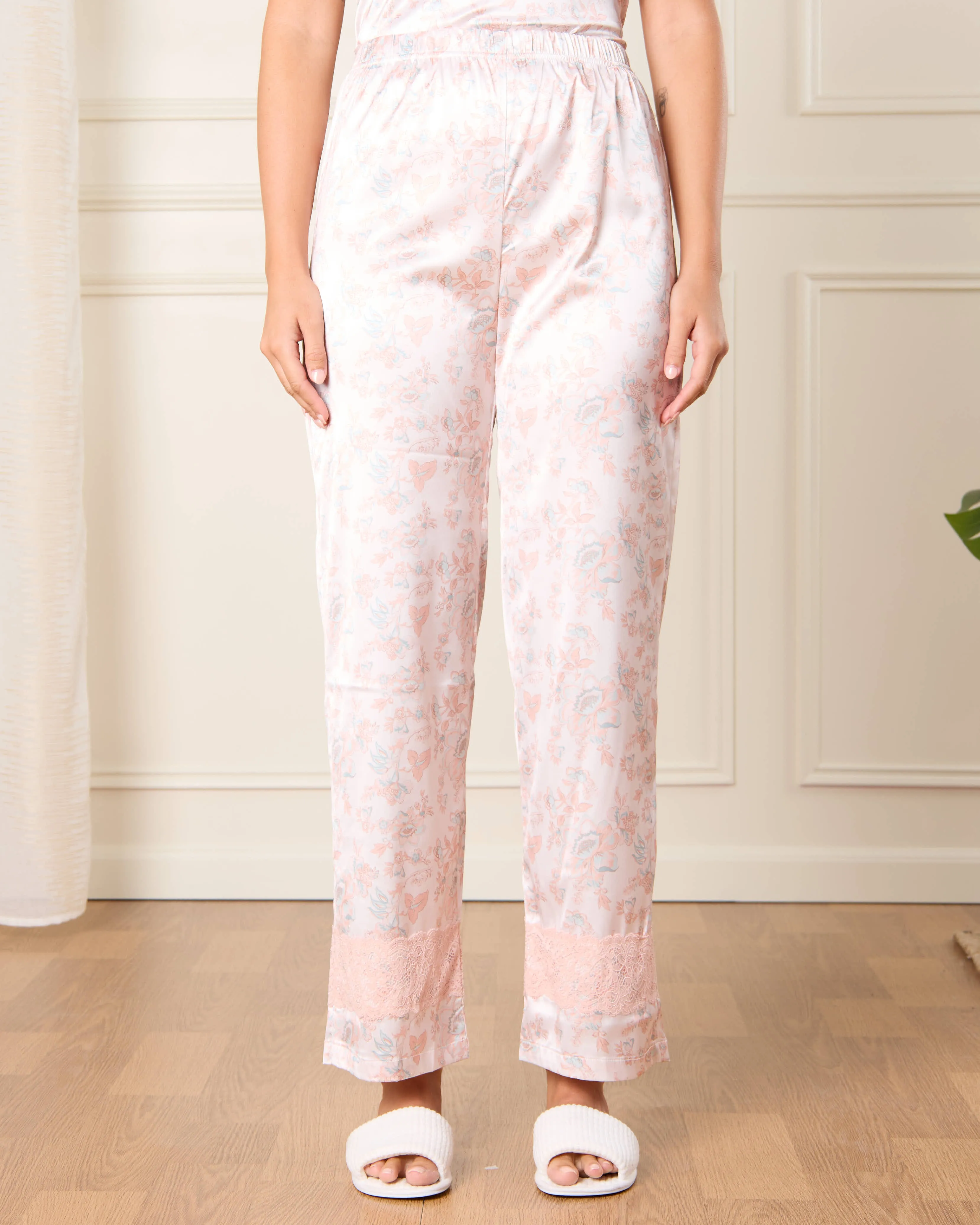 Women White Printed Satin & Lace Cami Set (2 Piece) sold by Redtag product image thumbnail 3