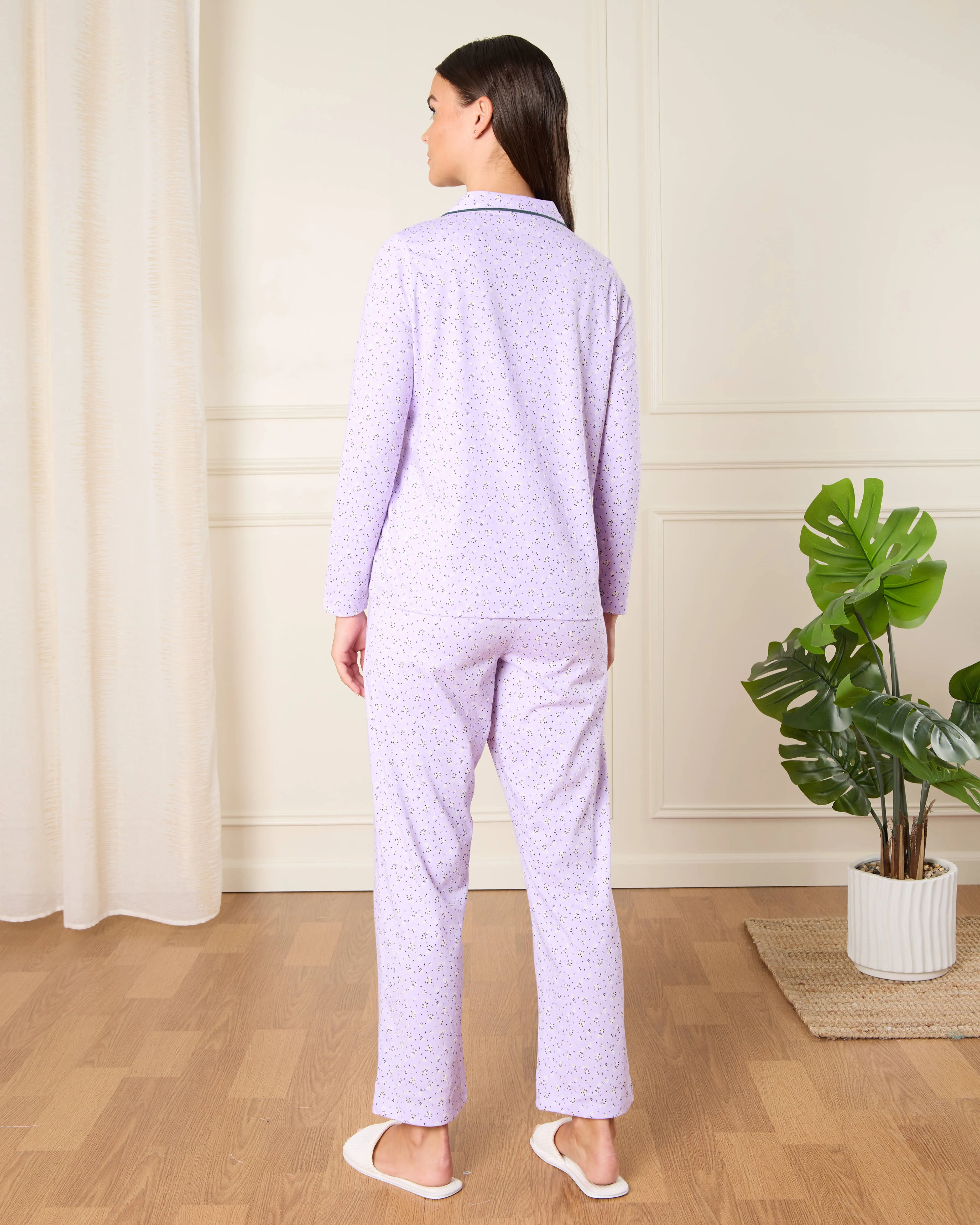 Women Blue Floral Print Pyjama Set (2 Piece) sold by Redtag product image thumbnail 4