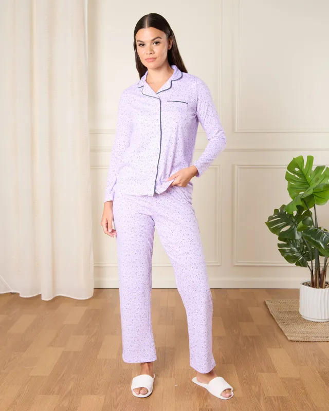 Women Blue Floral Print Pyjama Set (2 Piece) sold by Redtag