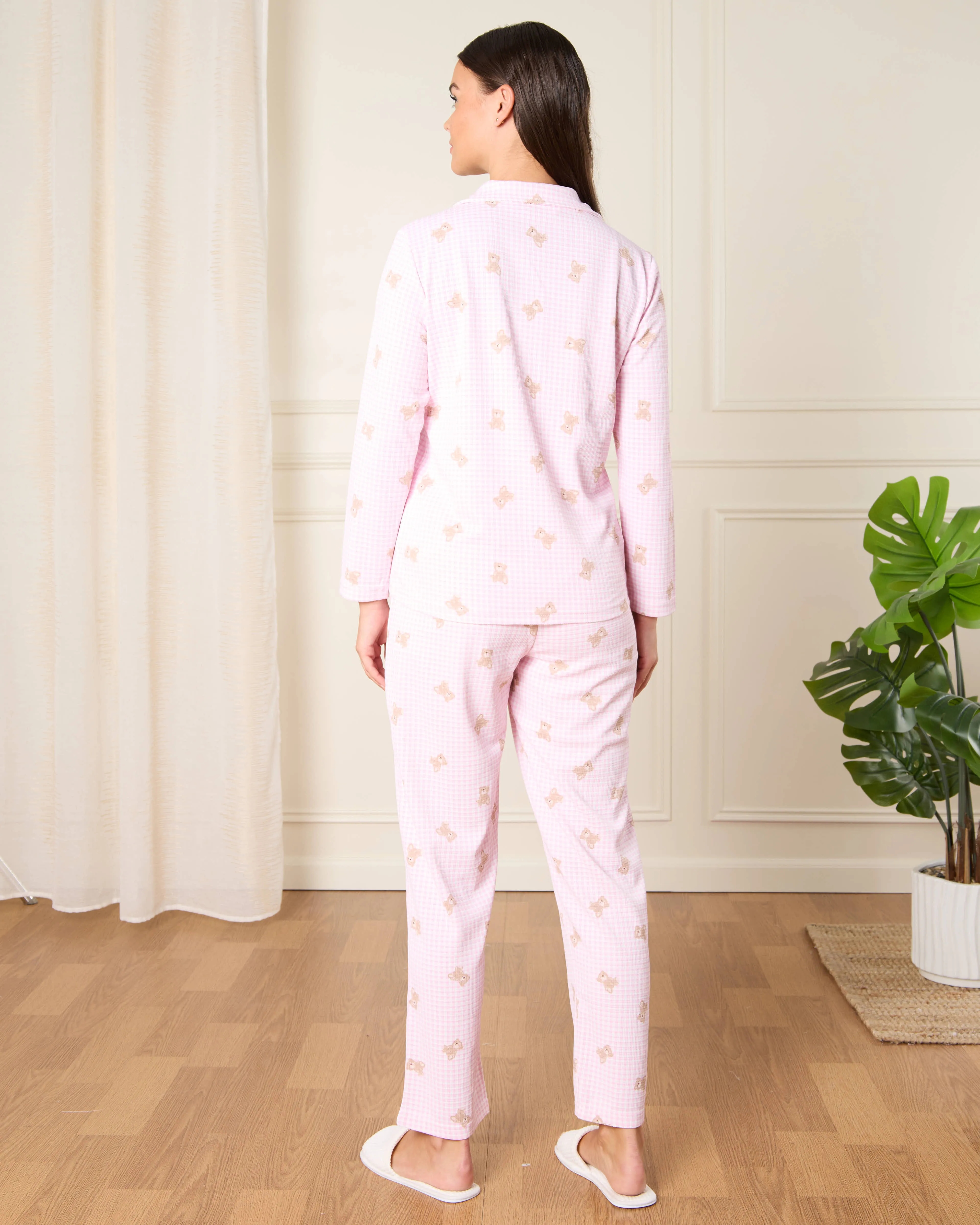 Women Pink Bear Print Pyjama Set (2 Piece) sold by Redtag product image thumbnail 4