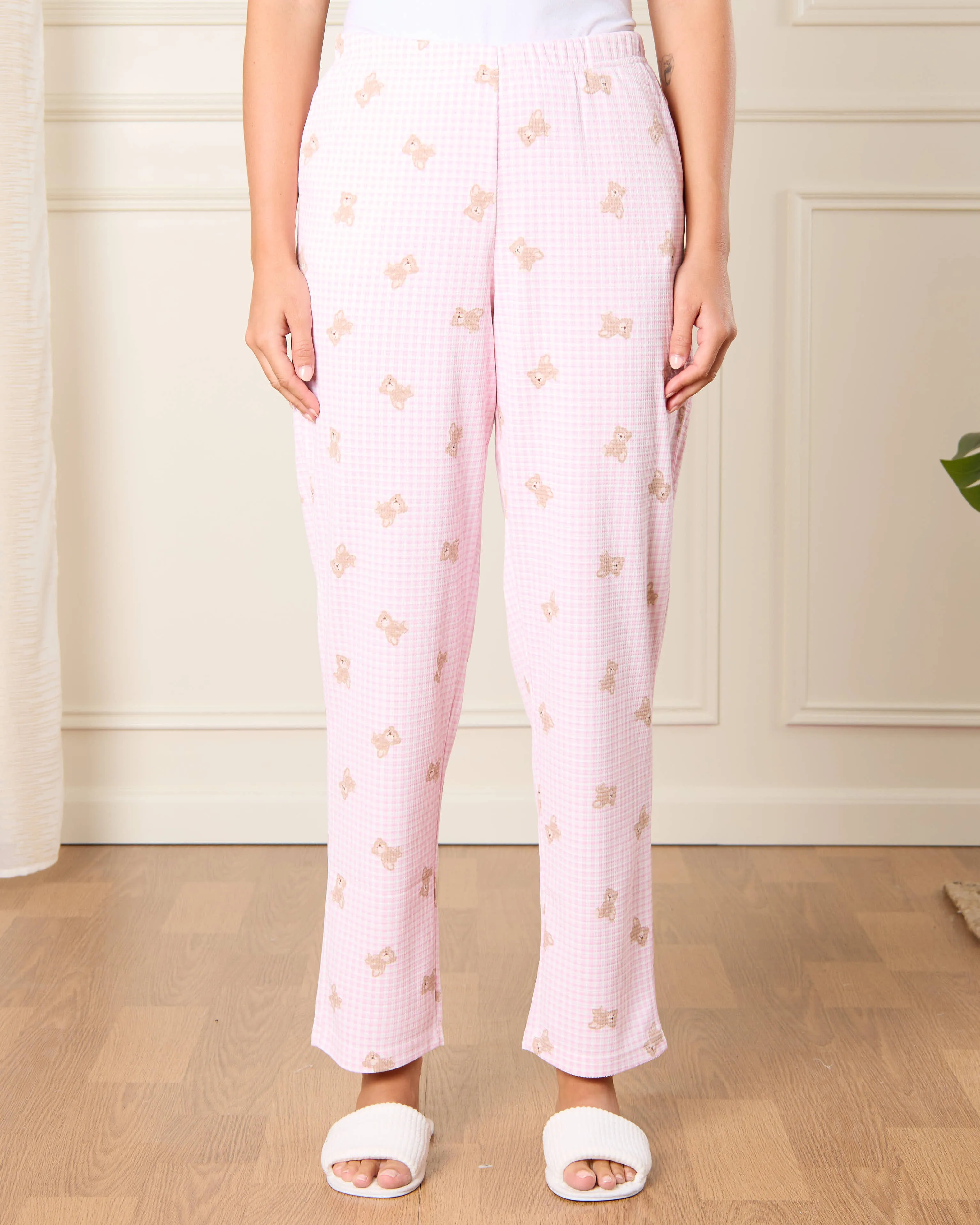 Women Pink Bear Print Pyjama Set (2 Piece) sold by Redtag product image thumbnail 3