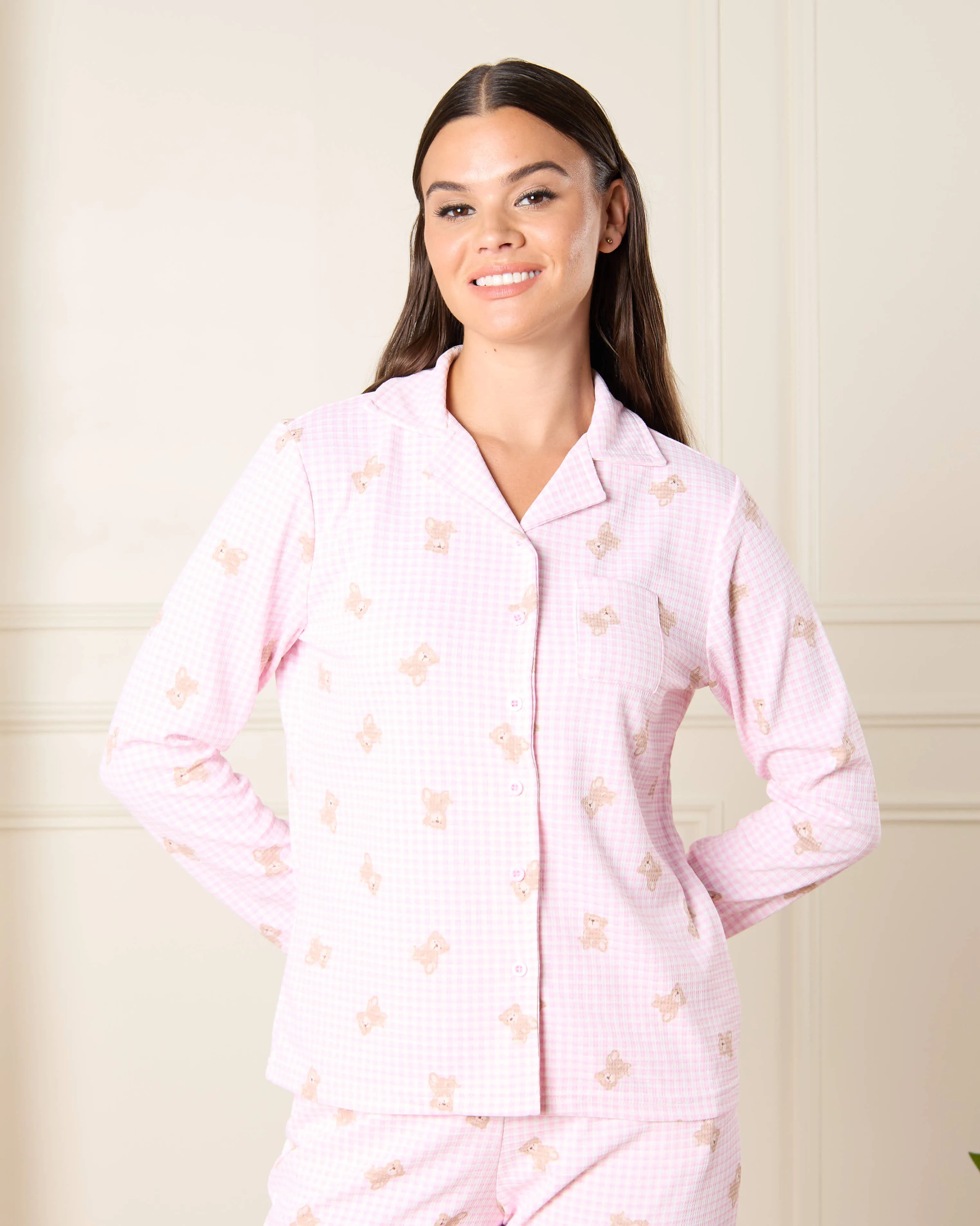 Women Pink Bear Print Pyjama Set (2 Piece) sold by Redtag product image thumbnail 2