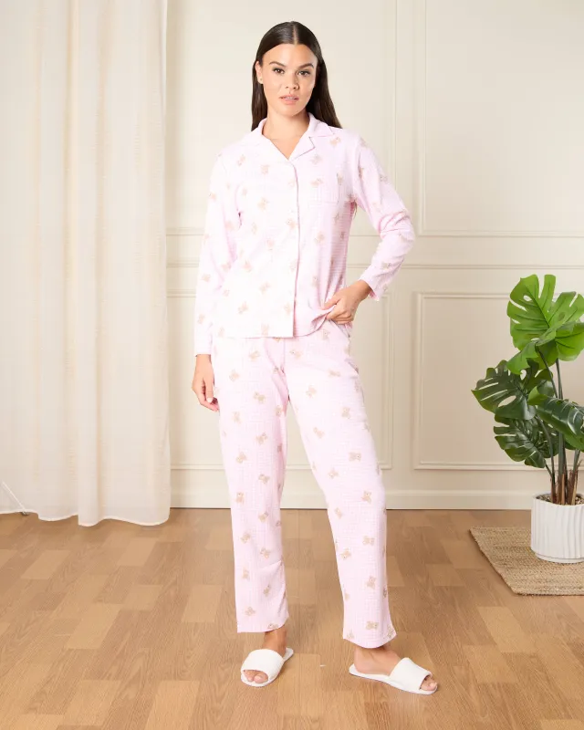 Women Pink Bear Print Pyjama Set (2 Piece) sold by Redtag