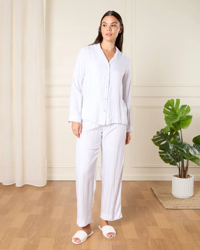 Women Blue Striped Pyjama Set (2 Piece) sold by Redtag