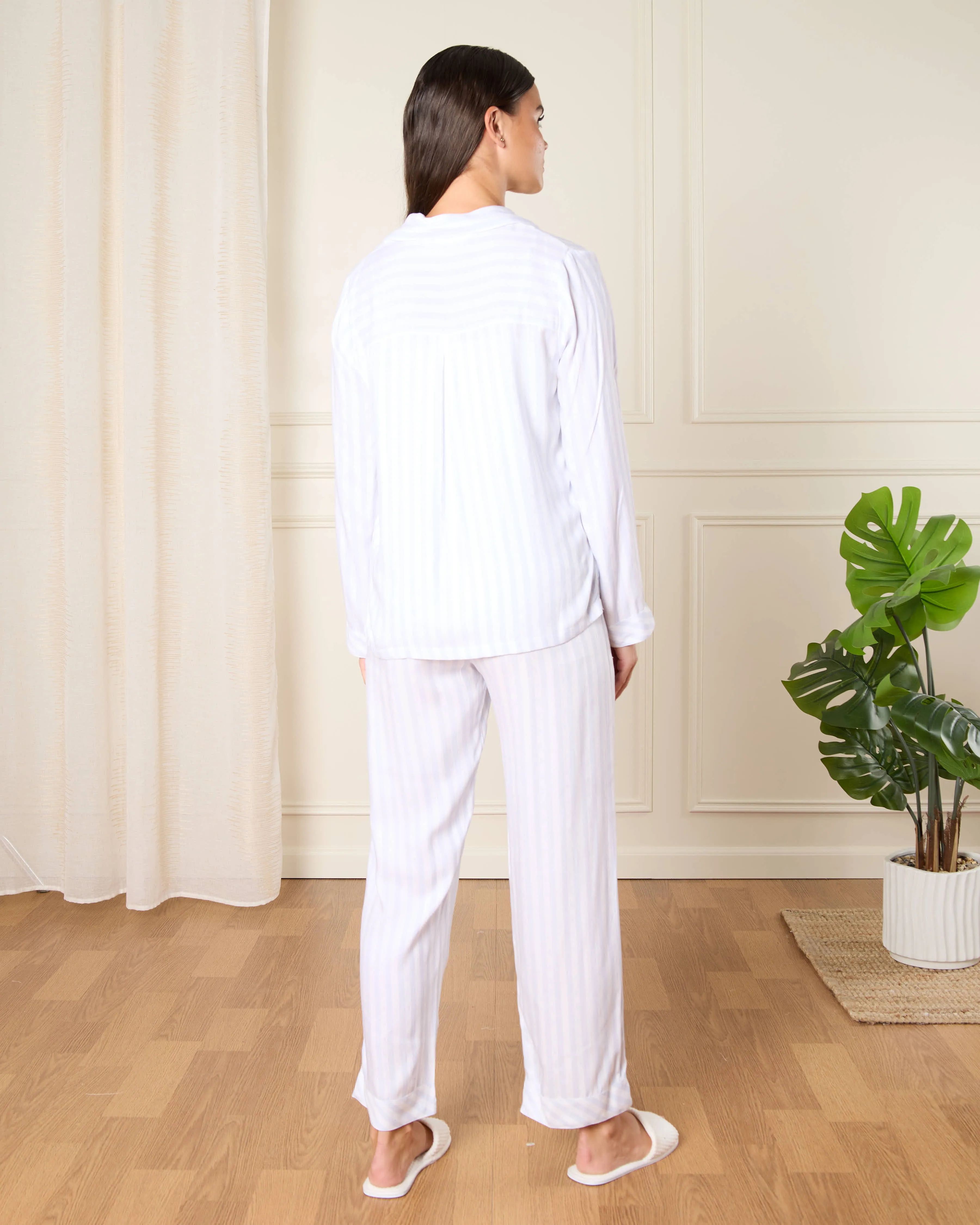 Women Blue Striped Pyjama Set (2 Piece) sold by Redtag product image thumbnail 4