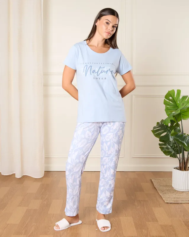 Women Blue Nature Lover Print Pyjama Set (2 Piece) sold by Redtag