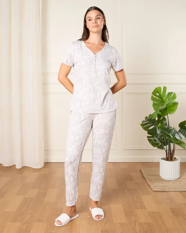 Women White Printed Pyjama Set (2 Piece) sold by Redtag