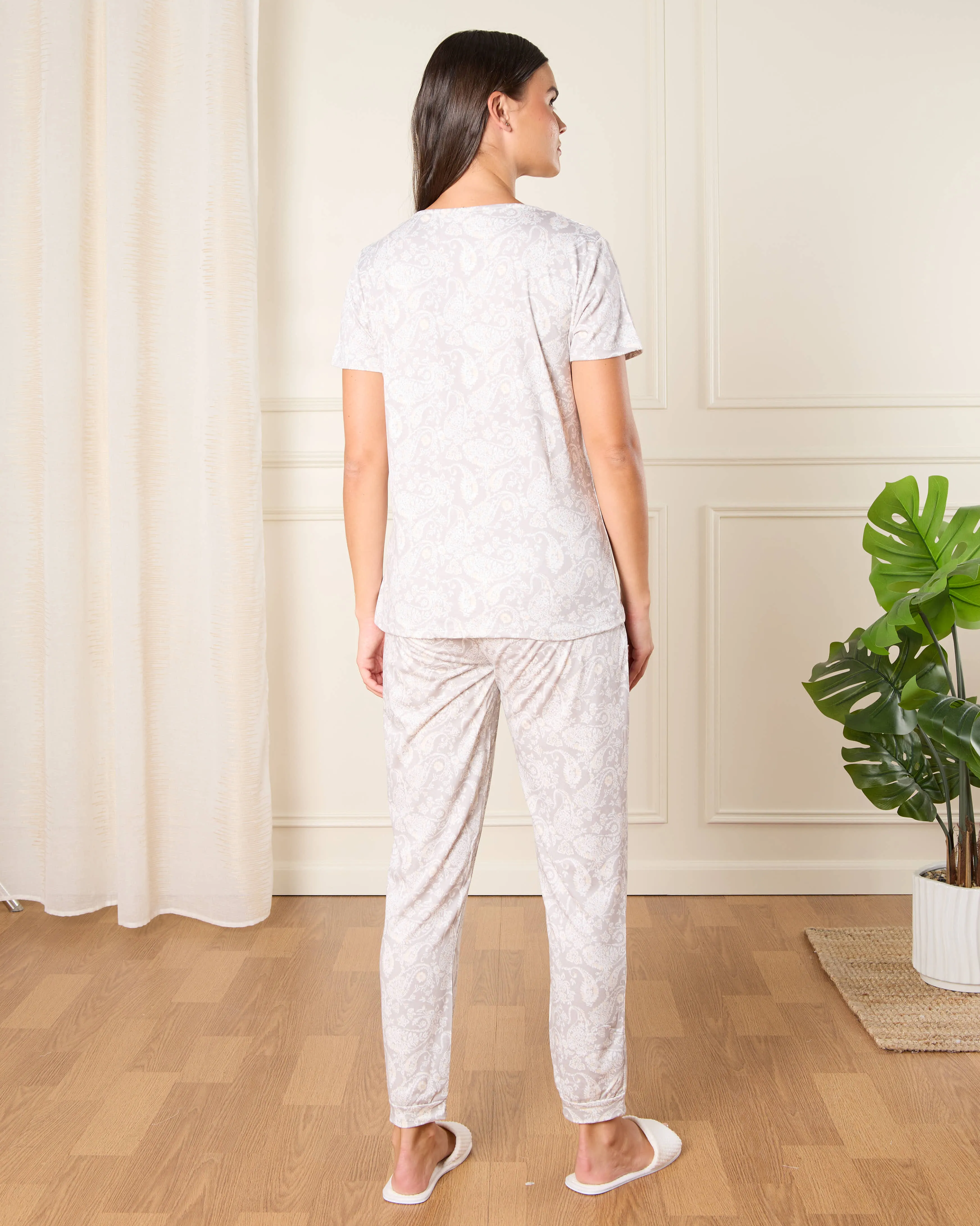 Women White Printed Pyjama Set (2 Piece) sold by Redtag product image thumbnail 4
