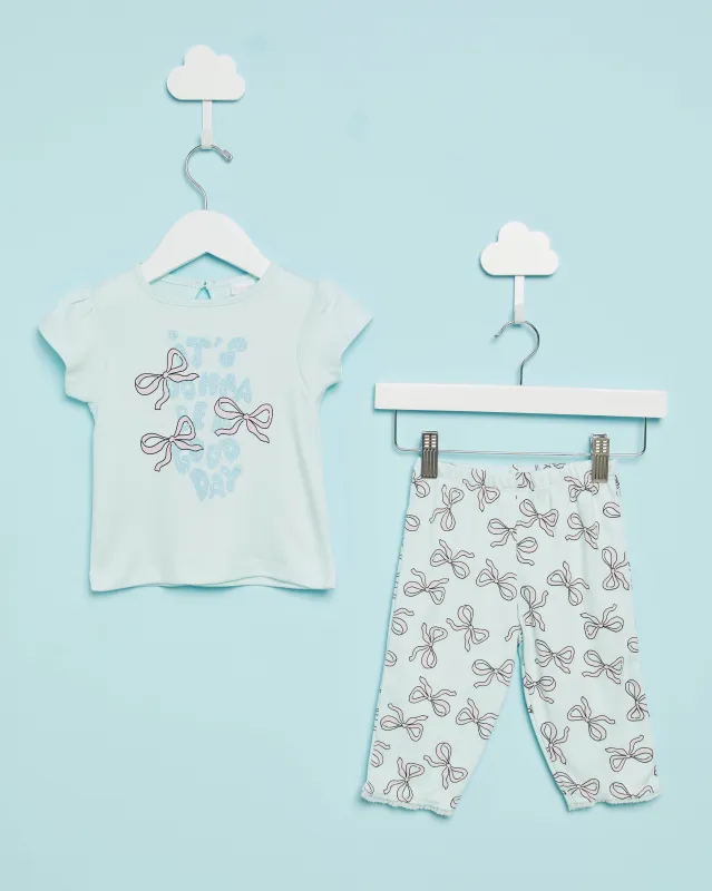 Infant Girls Mint Printed Pyjama Set (2 Piece) sold by Redtag