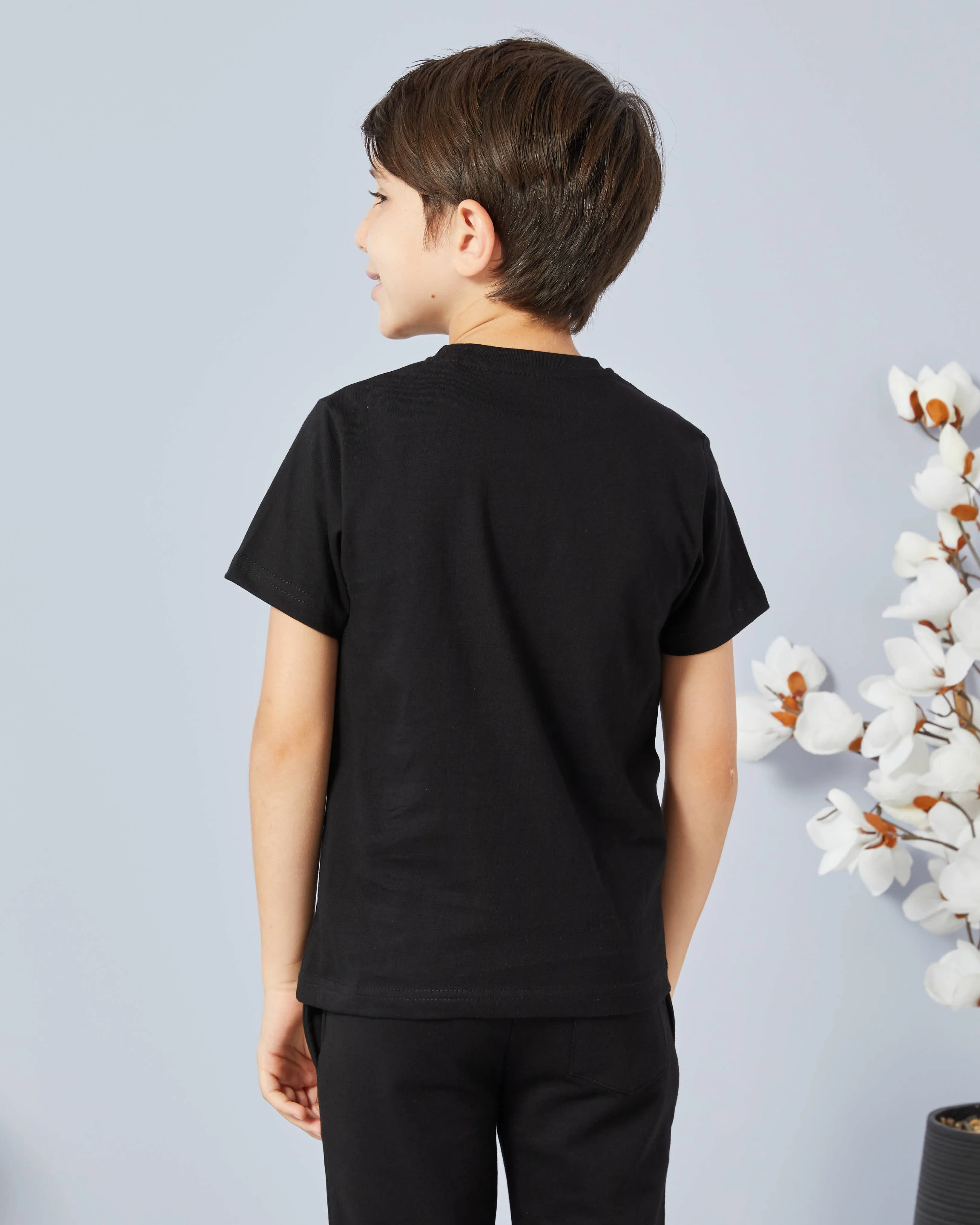 Boys Black Solid T-Shirt Set (Pack Of 2) sold by Redtag product image thumbnail 5