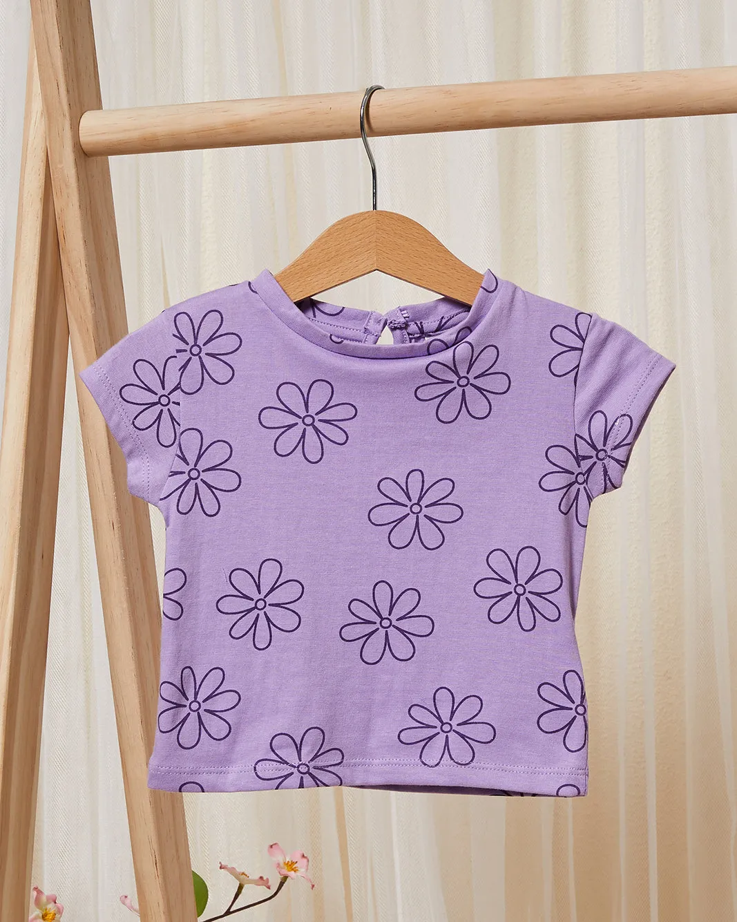 Infant Girls Lilac Floral Print Pyjama Set (2 Piece) sold by Redtag product image thumbnail 2