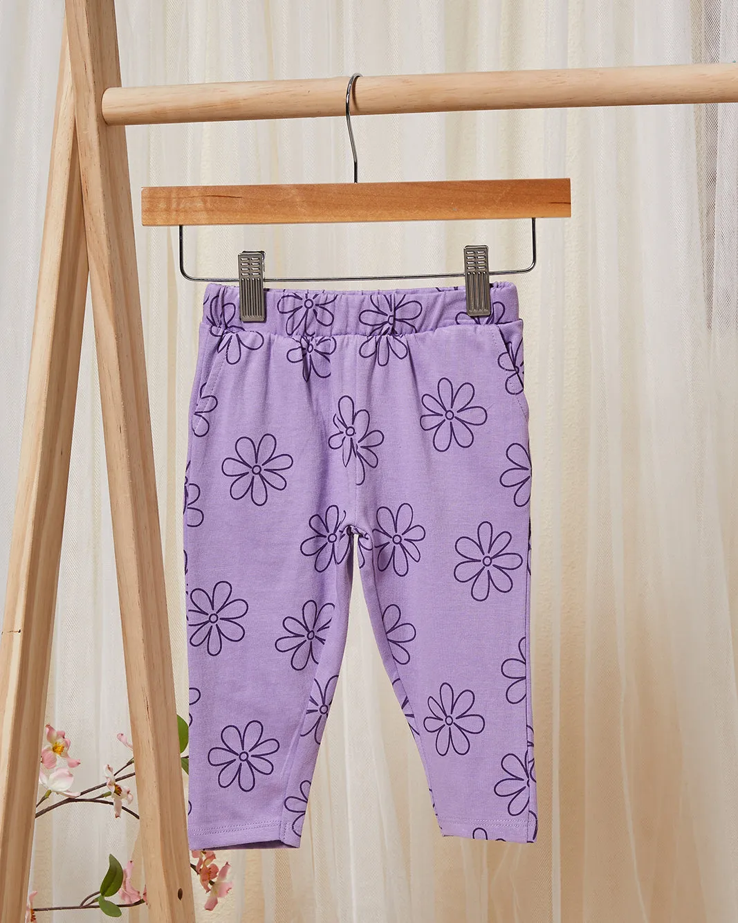 Infant Girls Lilac Floral Print Pyjama Set (2 Piece) sold by Redtag product image thumbnail 3