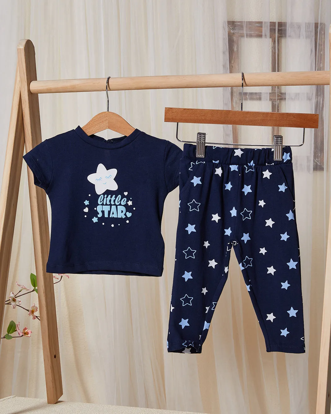Infant Girls Navy Print Pyjama Set (2 Piece) sold by Redtag