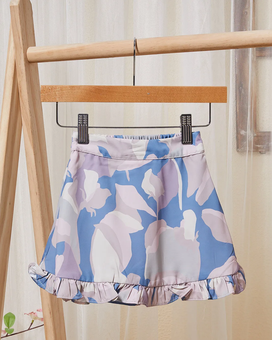 Infant Girls Blue Floral Print Skirt sold by Redtag