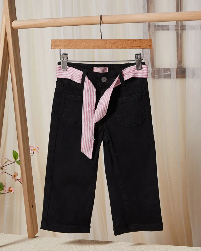 Infant Girls Black Belted Jeans sold by Redtag