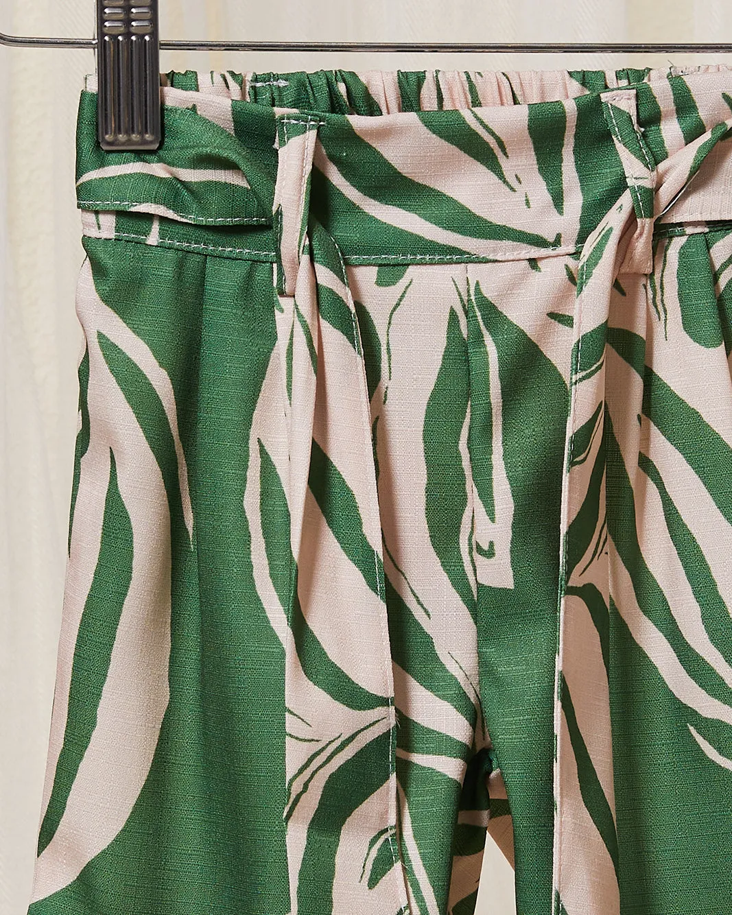 Infant Girls Green And Beige Leaves Print Casual Trouser sold by Redtag product image thumbnail 2