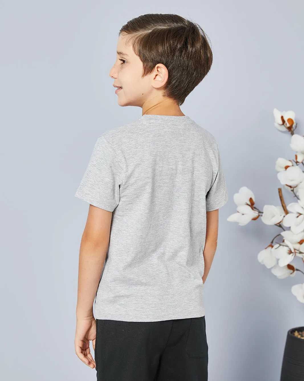 Boys Grey Tiger Print T-Shirt sold by Redtag product image thumbnail 3