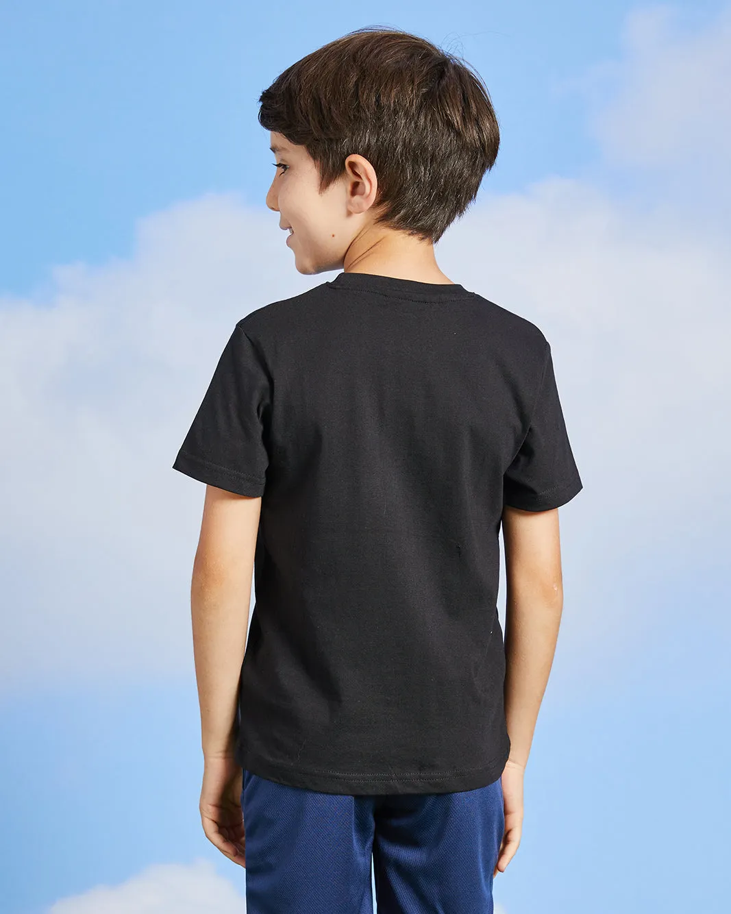 Boys Black Beach Print T-Shirt sold by Redtag product image thumbnail 3