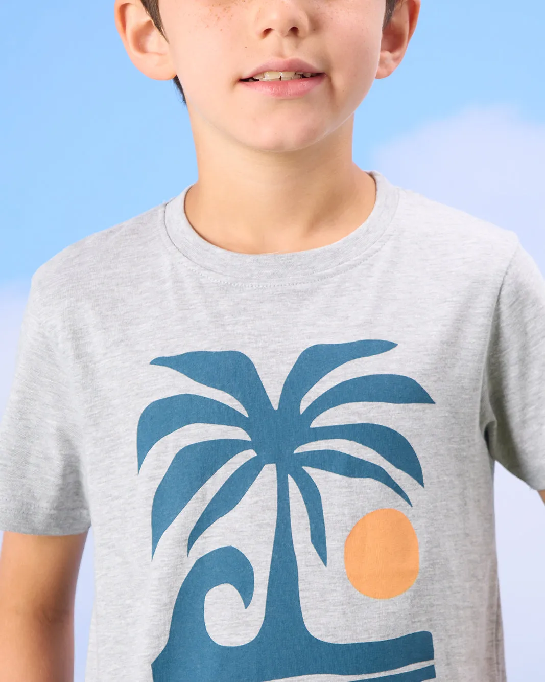 Boys Grey Island Print T-Shirt sold by Redtag product image thumbnail 4