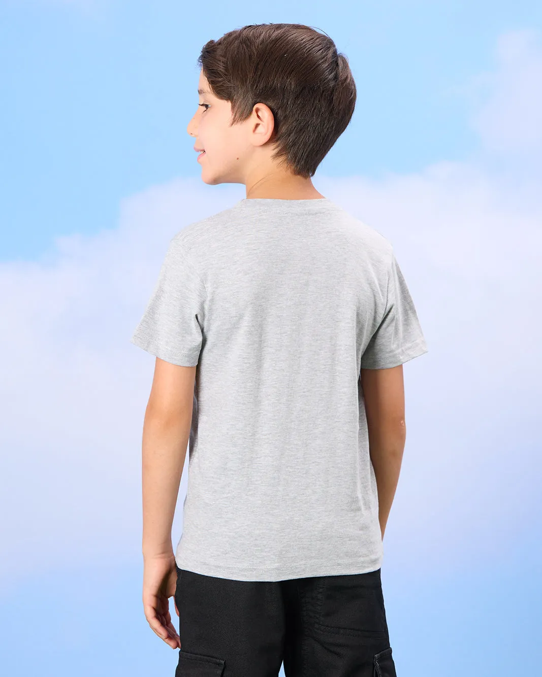 Boys Grey Island Print T-Shirt sold by Redtag product image thumbnail 3