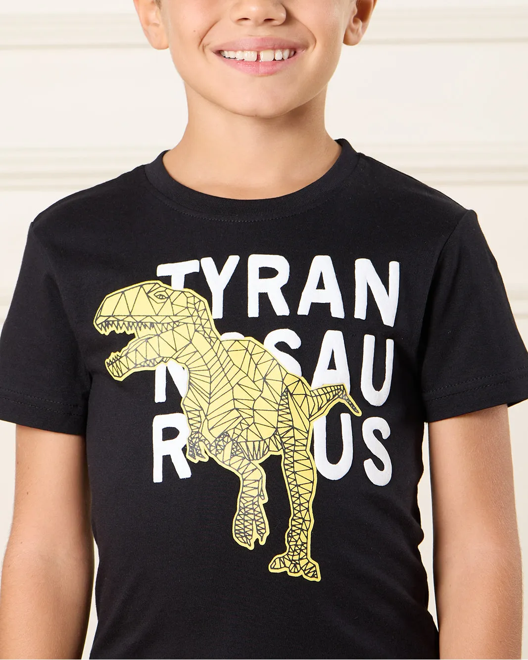Boys Black Dino Print T-Shirt sold by Redtag product image thumbnail 3