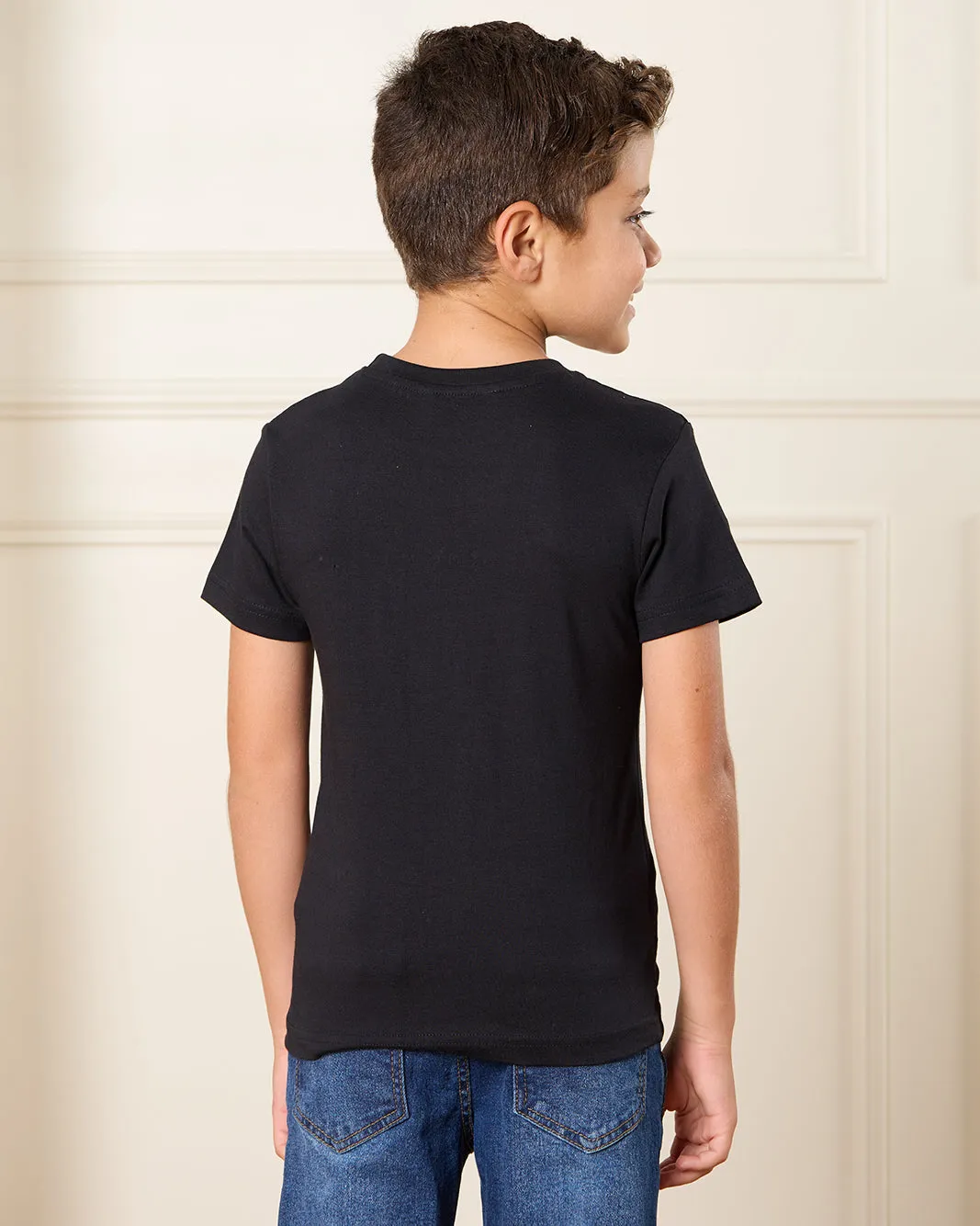 Boys Black Dino Print T-Shirt sold by Redtag product image thumbnail 4