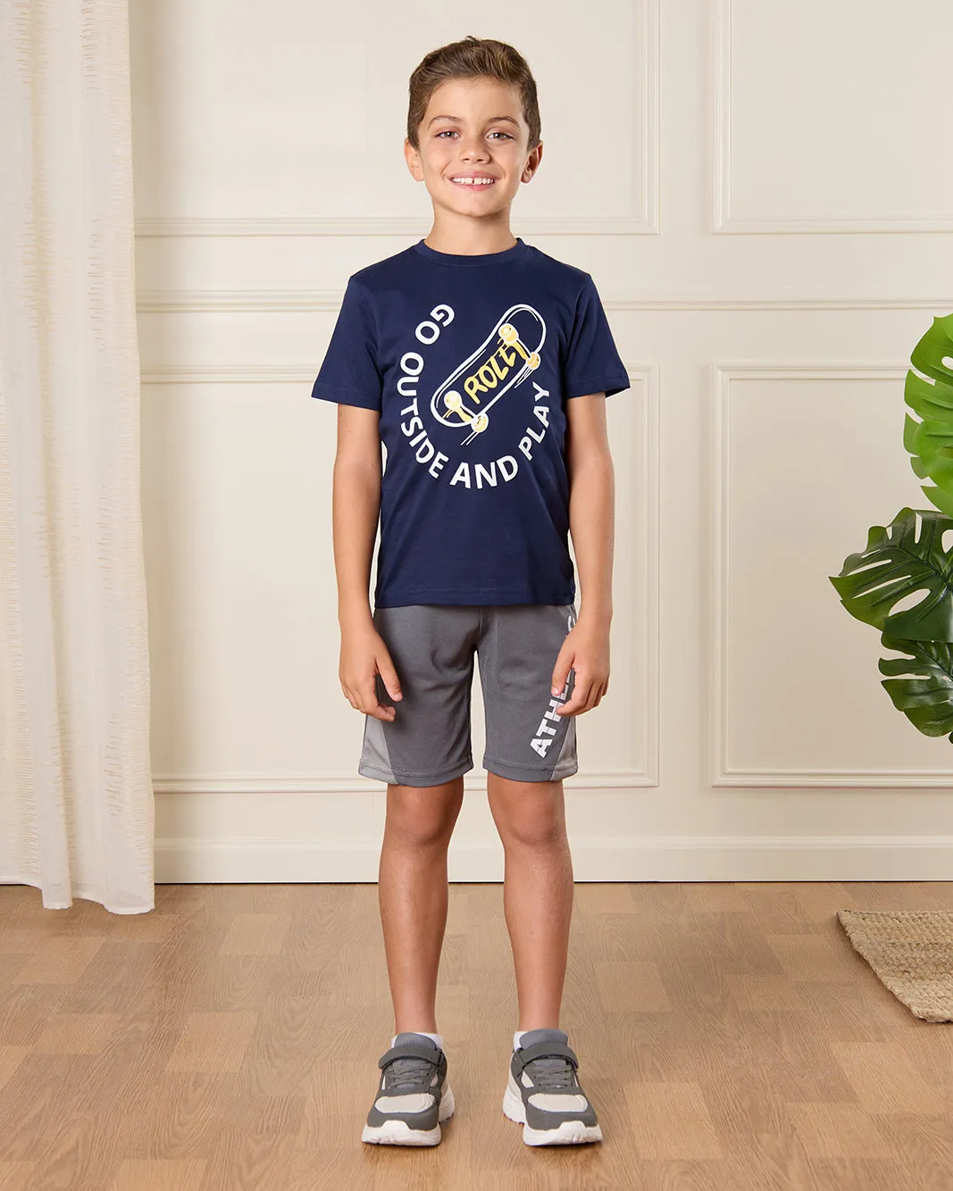 Boys Navy Short Sleeves T-Shirt sold by Redtag product image thumbnail 2