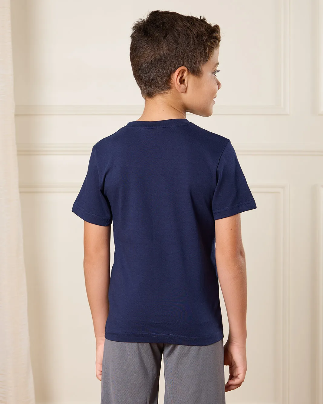 Boys Navy Short Sleeves T-Shirt sold by Redtag product image thumbnail 3