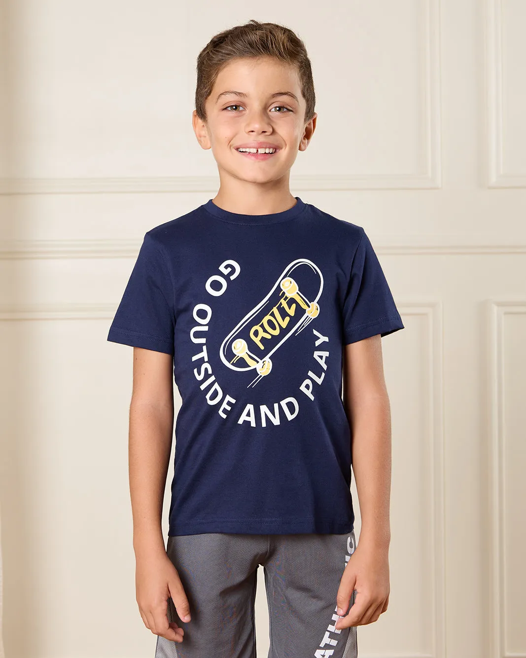 Boys Navy Short Sleeves T-Shirt sold by Redtag