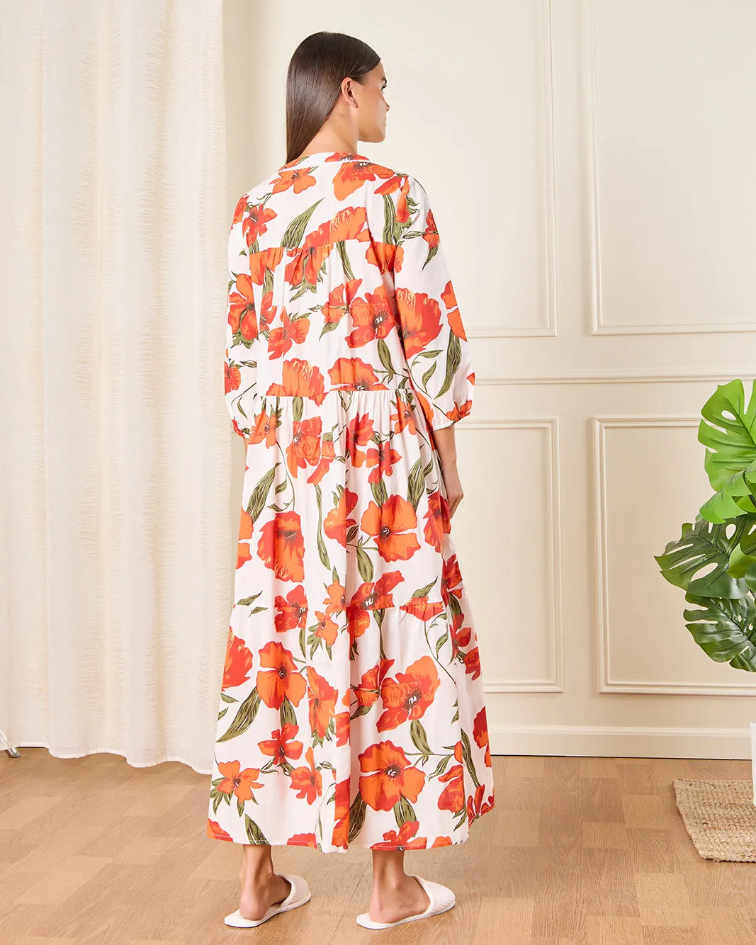 Women White Floral Print Nightgown sold by Redtag product image thumbnail 3
