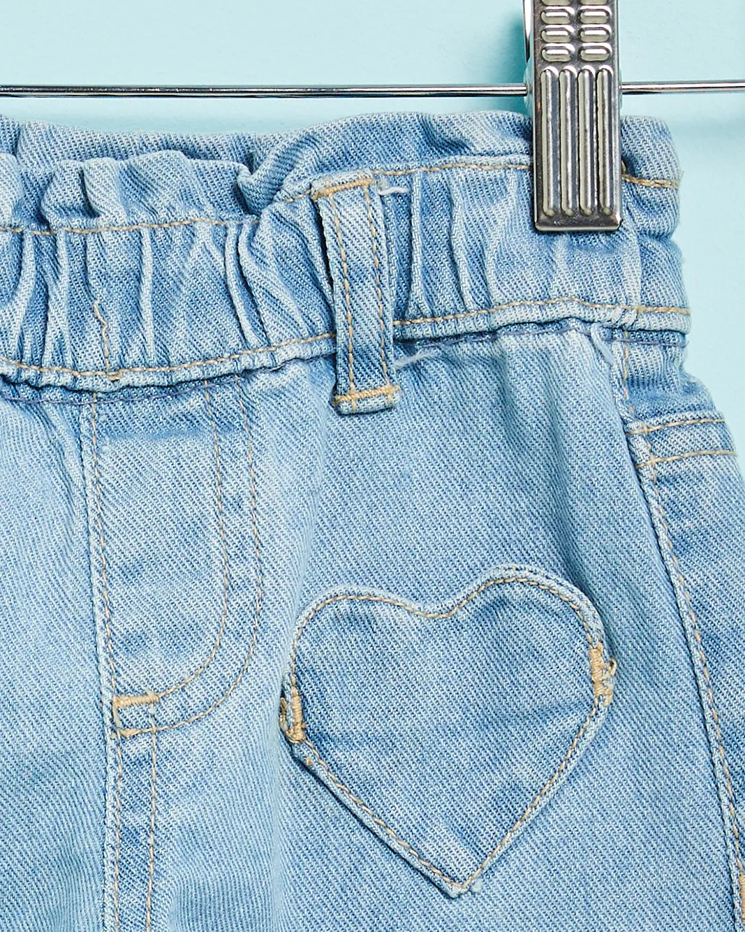 Infant Girls Blue Shorts With Heart Patch sold by Redtag product image thumbnail 2