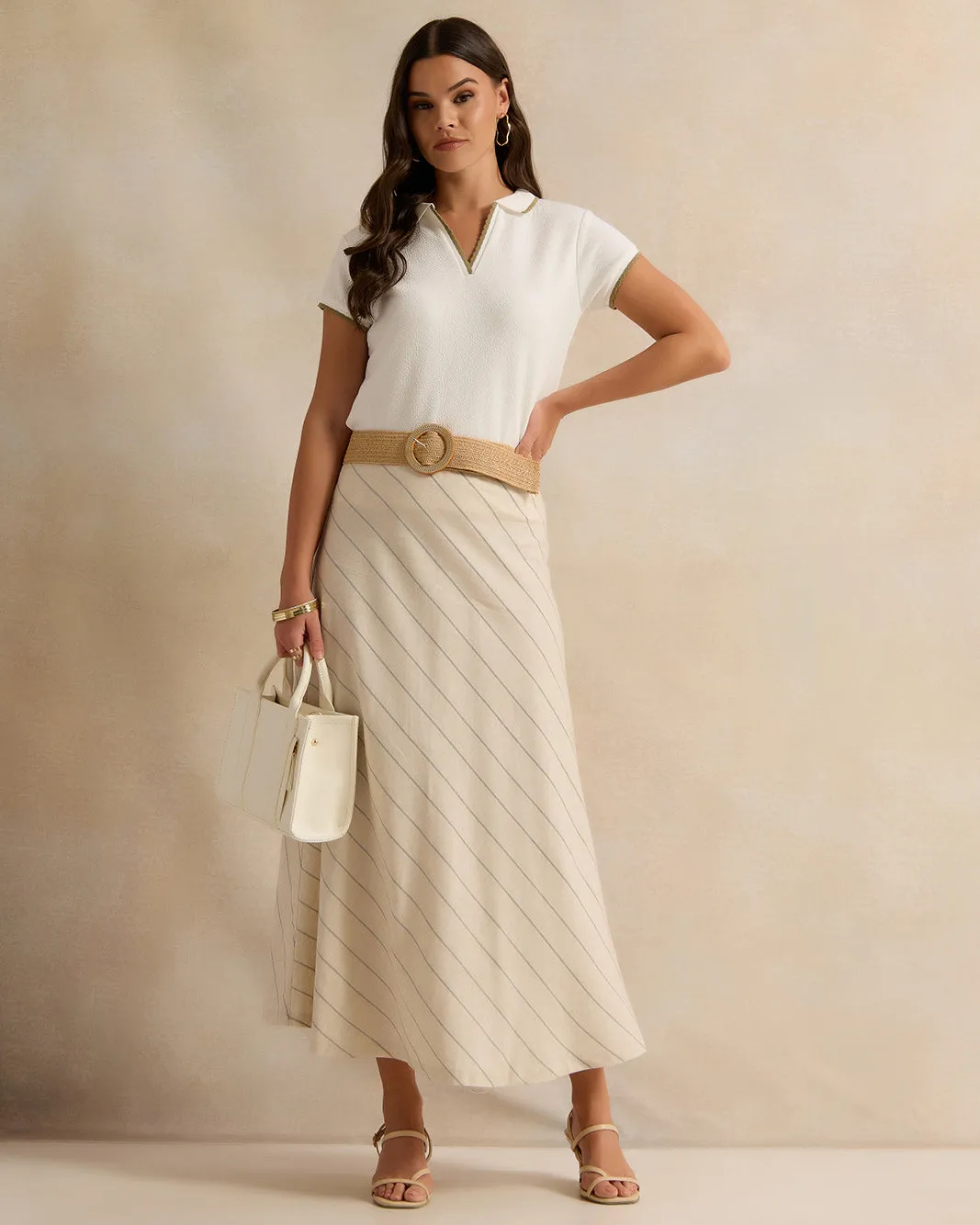 Women Ivory Detailed Polo-Neck Top sold by Redtag product image thumbnail 2