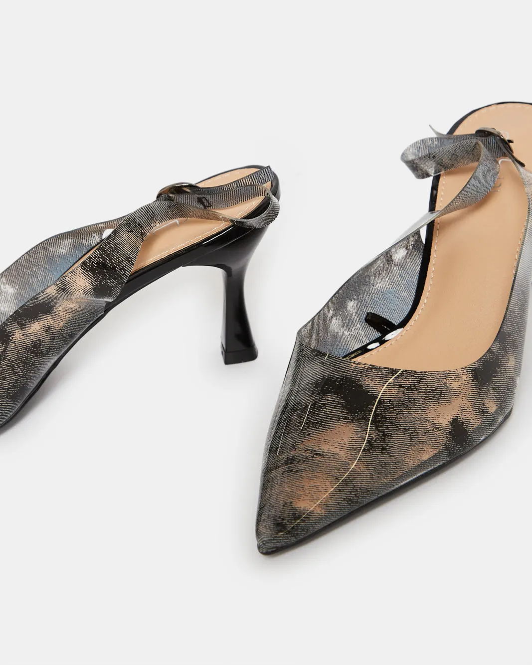 Women Black Embellished Slingback sold by Redtag product image thumbnail 3