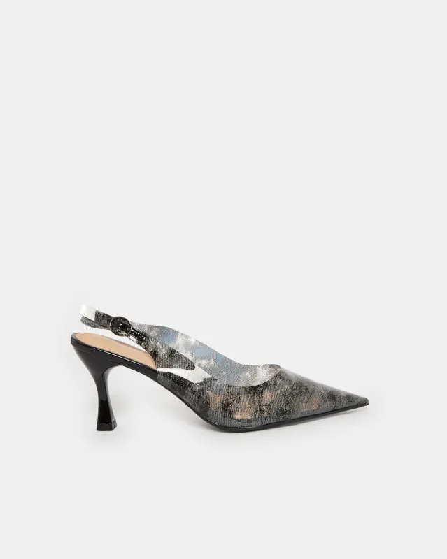 Women Black Embellished Slingback sold by Redtag