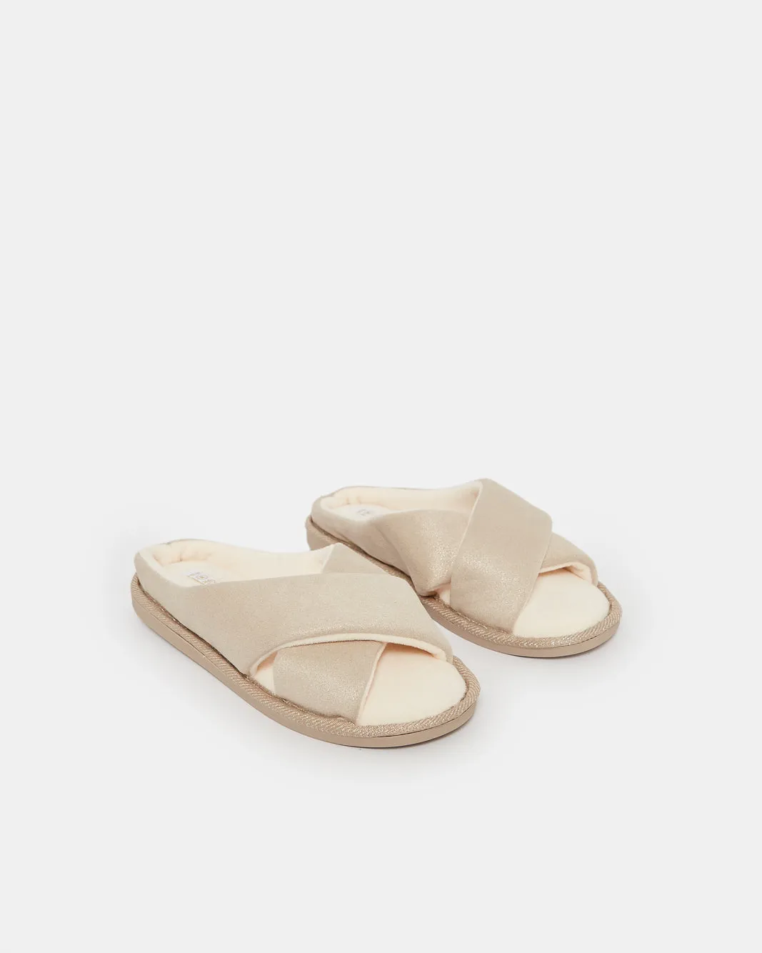 Women Beige Criss Cross Slipper sold by Redtag product image thumbnail 2