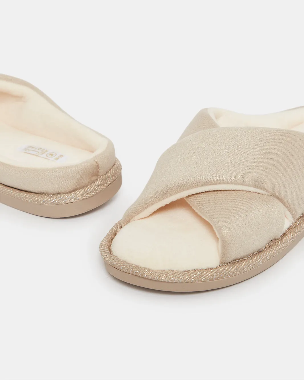 Women Beige Criss Cross Slipper sold by Redtag product image thumbnail 3