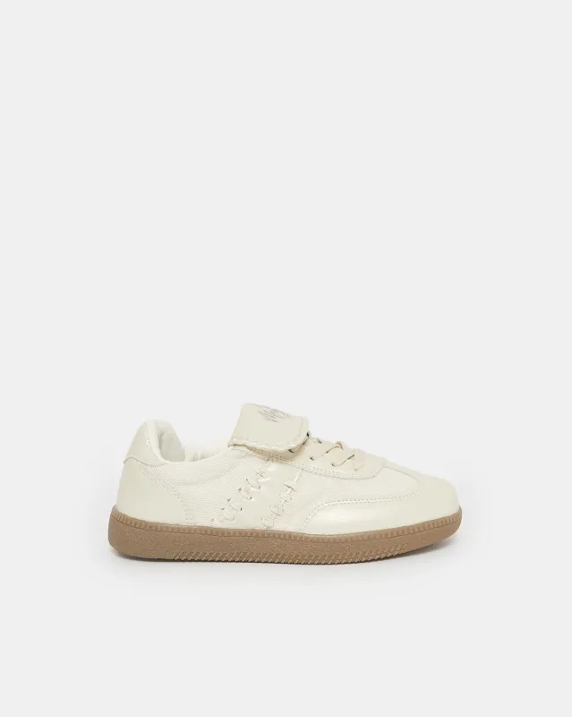 Senior Girls Cream Embellished Sneakers sold by Redtag