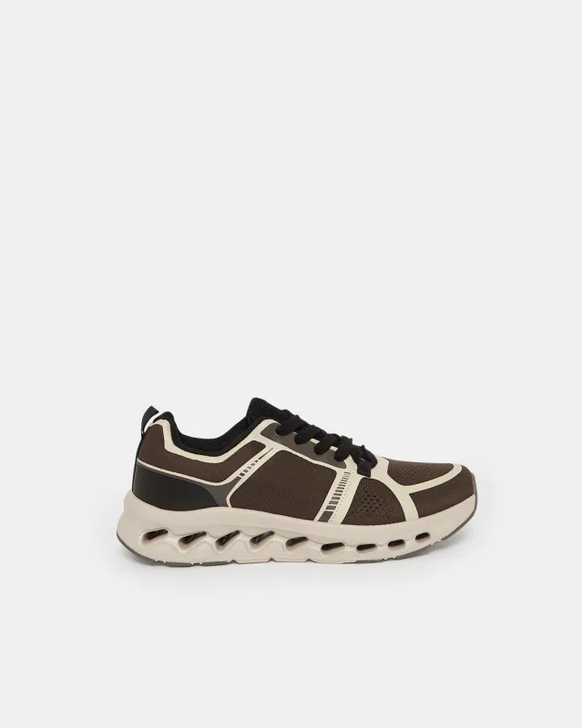Men Brown Textured Sneakers sold by Redtag