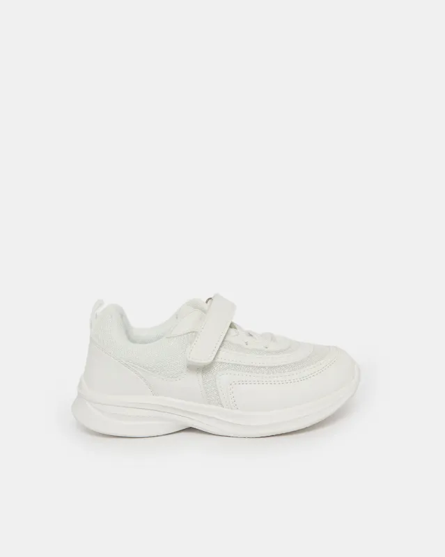 Girls White Velcro Trainer sold by Redtag