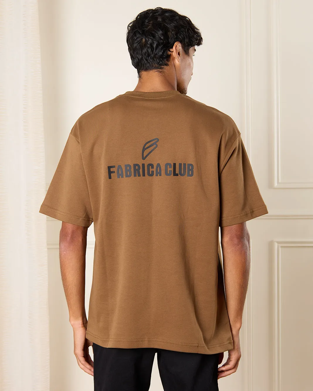 Men Brown Fabrica Club Print T-Shirt sold by Redtag product image thumbnail 3