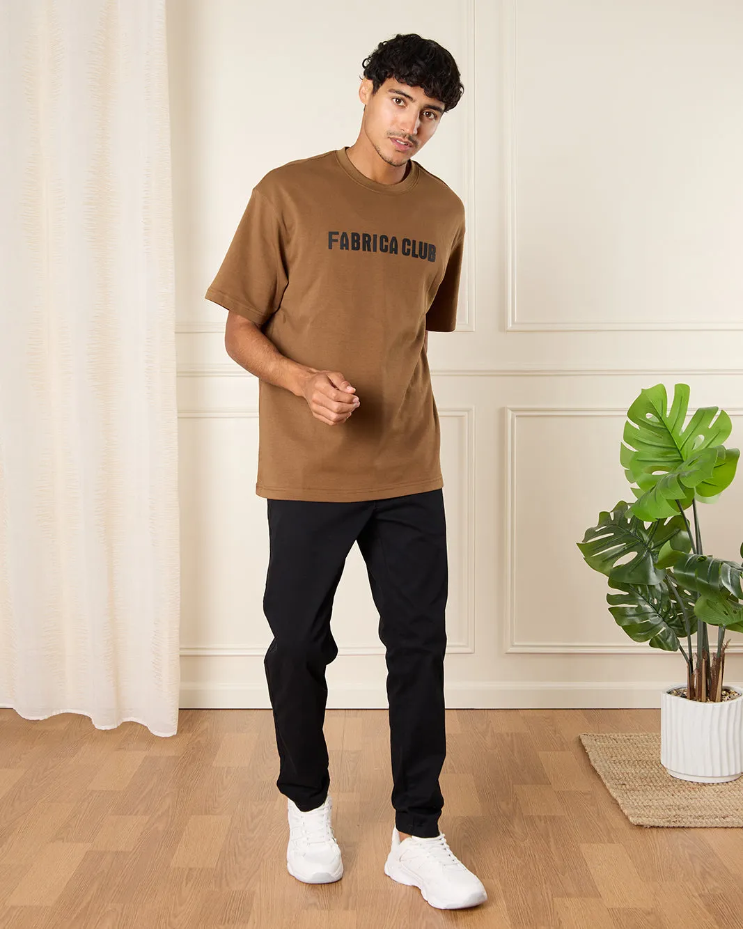 Men Brown Fabrica Club Print T-Shirt sold by Redtag product image thumbnail 2