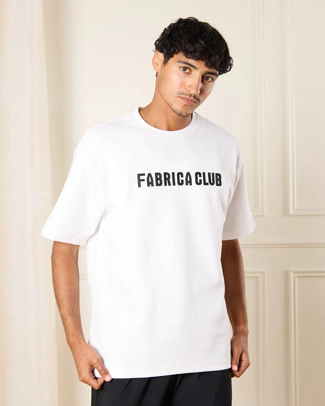 Men White Fabrica Club Print T-Shirt sold by Redtag