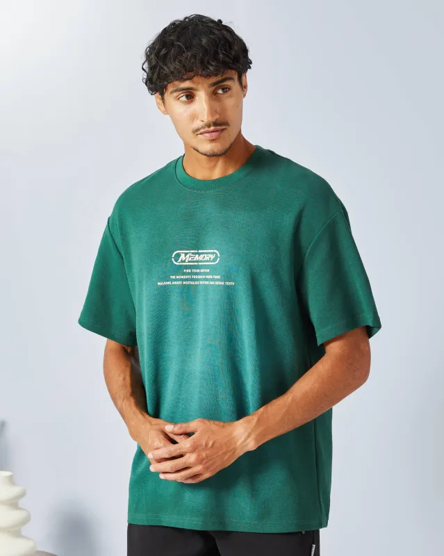 Men Green Back Print T-Shirt sold by Redtag
