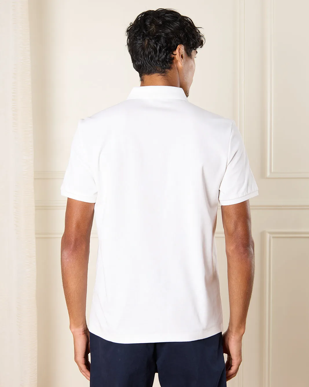 Men White Plain Polo Shirt sold by Redtag product image thumbnail 3