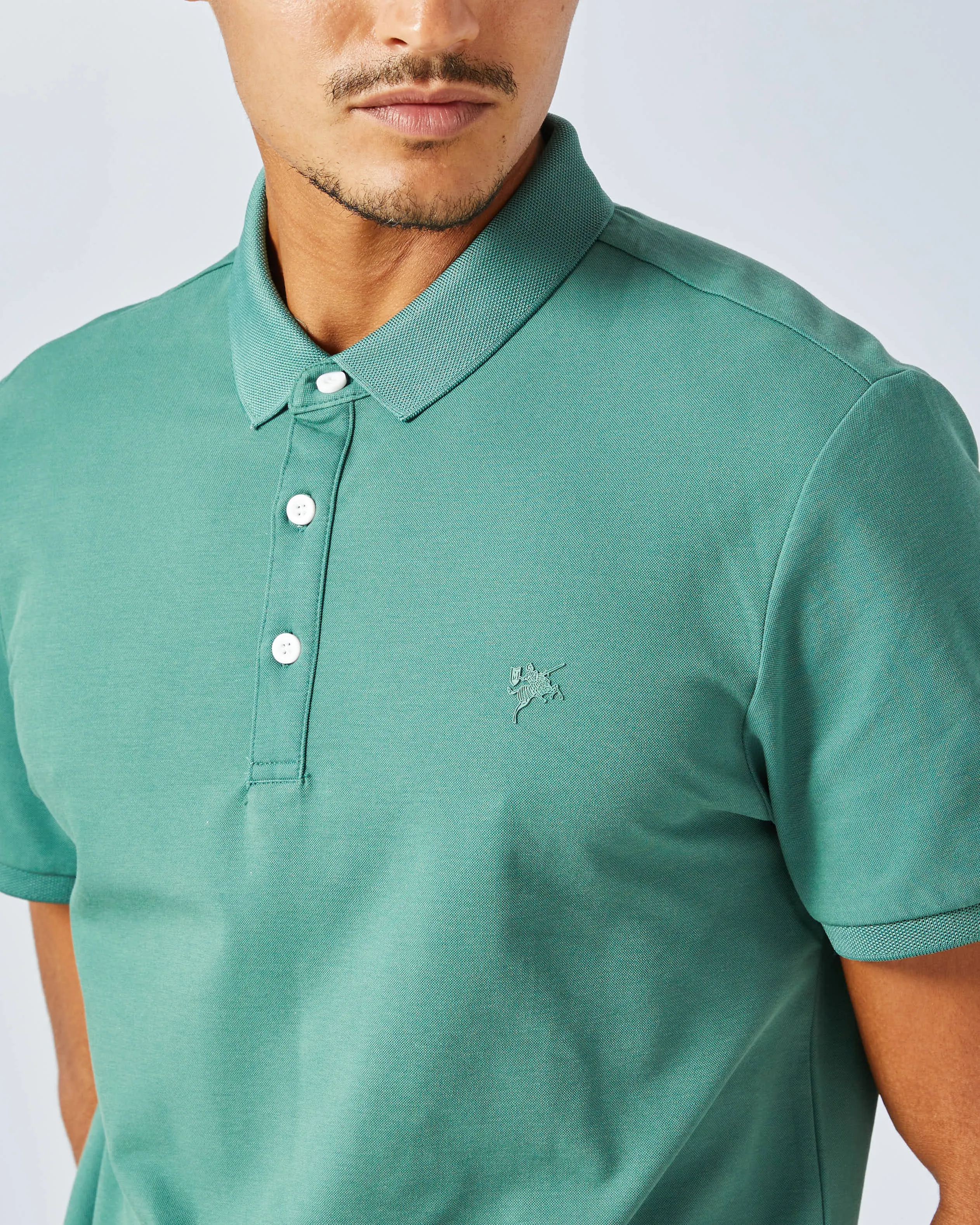 Men Green Plain Polo Shirt sold by Redtag product image thumbnail 4