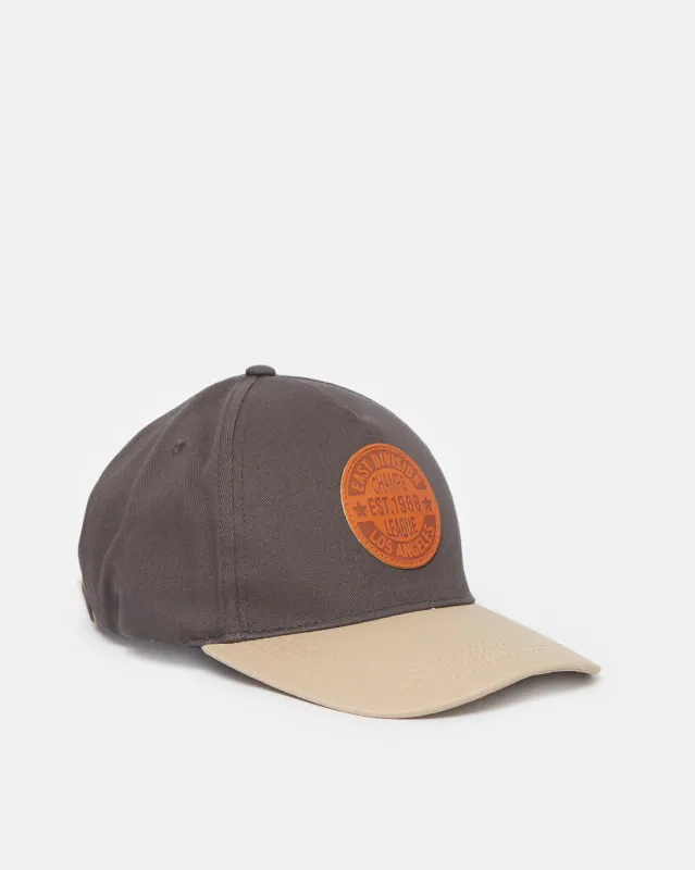 Men Brown Cap With Pu Patch sold by Redtag