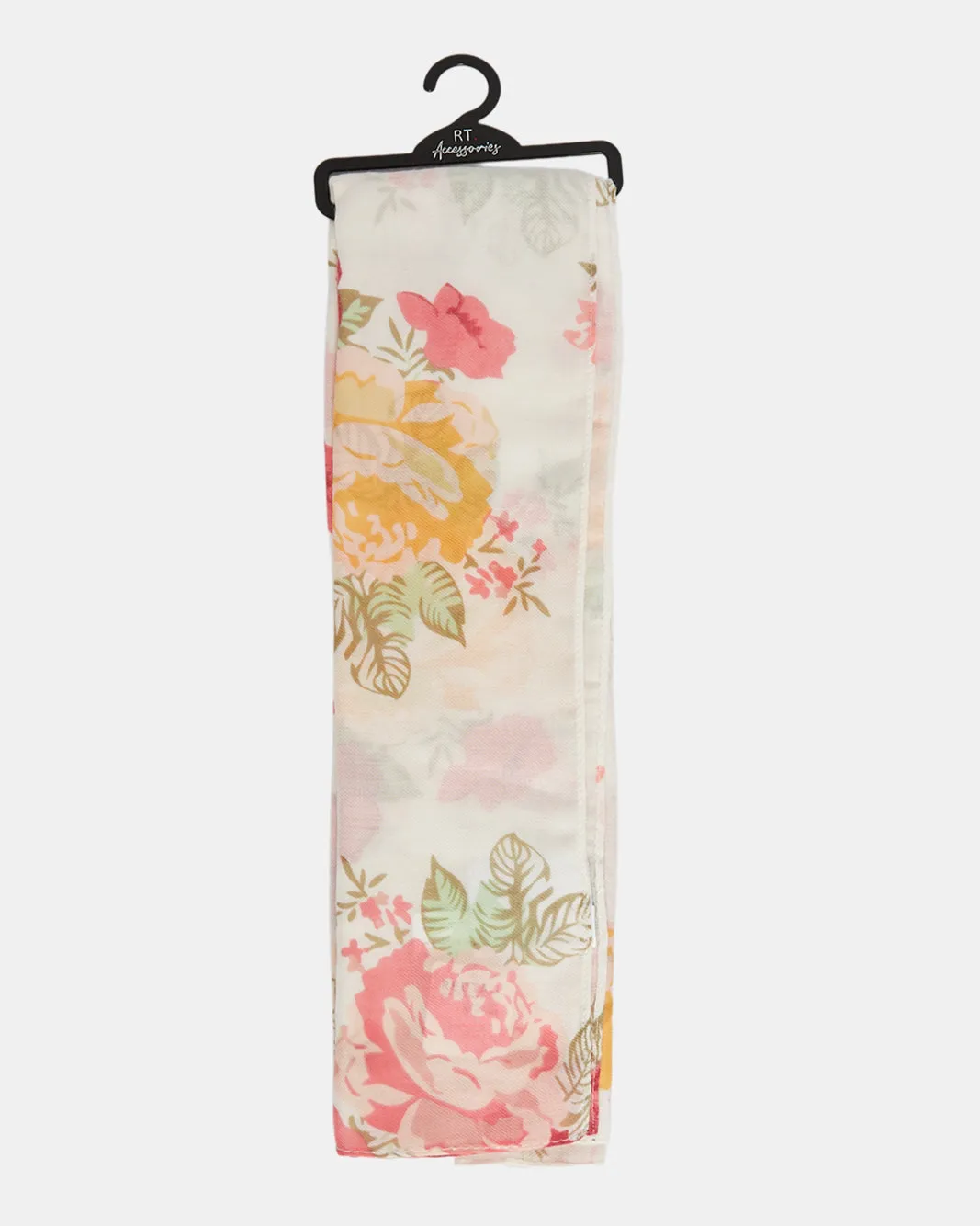 Girls White Floral Print Scarf sold by Redtag